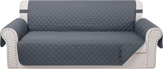 Reversible Couch Cover for 3 Cushion, Sofa, Dark Blue | Couch Cover for Sofa, Pet Friendly Water Repellent Couch Sofa Cover, Washable Furniture Protector with Elastic Straps by LuxshareHome