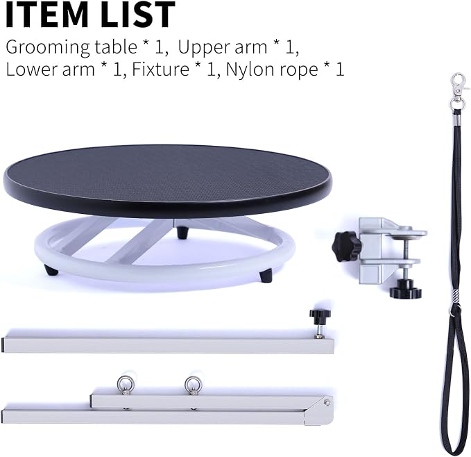 Dog Grooming Table for Dogs At-Home - 360 Rotating Medium Small Dog Grooming Table Adjustable Grooming Arm Includes Grooming Arm, Loop Noose - Image 7