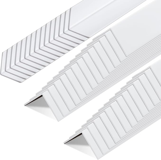 Sasylvia 40 Pcs Wall Corner Protector Guards, Vinyl 1-1/8 x 48 Inches Corner Trim Molding, Avoid Scratching Scuffs, Ease Install and Cleaning for Door Countertop Furniture Cabinet Protection, White by Sasylvia