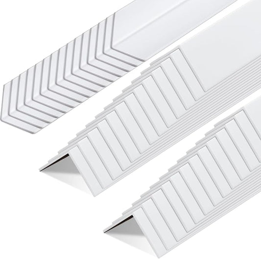 Sasylvia 40 Pcs Wall Corner Protector Guards, Vinyl 1-1/8 x 48 Inches Corner Trim Molding, Avoid Scratching Scuffs, Ease Install and Cleaning for Door Countertop Furniture Cabinet Protection, White by Sasylvia