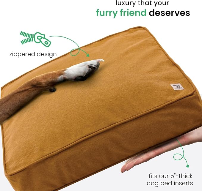 Molly Mutt Fast Car Dog Bed Duvet Cover, GOTS-Certified 100% Cotton Canvas Cover for Dog, Puppy, or Cat Bed, Durable, Washable, and Free of Harmful Chemicals, Huge, 36"x45"x5", Mustard Yellow - Image 5