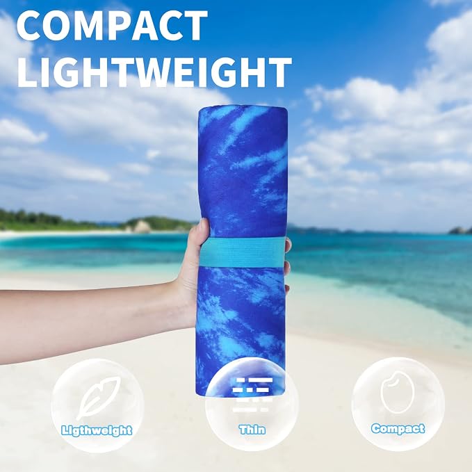 Microfiber Beach Towel Oversized 71x32 Multiple with Bag 4 Pack Bulk | Thin Lightweight Sand Free Absorbent Quick Dry Large for Travel Pool Swim Bath Cruise Sports Camping Essentials Adults Gifts - Image 2
