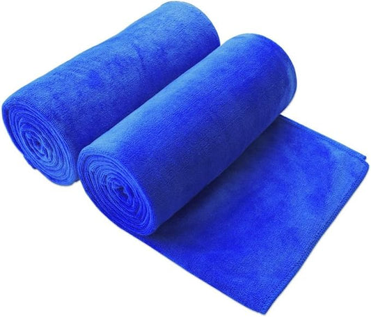 JML Microfiber Bath Sheet Towels Set, 2 Pack, 40" x 80", Dark Blue | Hanging Loop, Soft,Super Absorbent, Fast Drying, Perfect for Shower,Sauna,Yoga,Sport, Fitness,Gym by JML