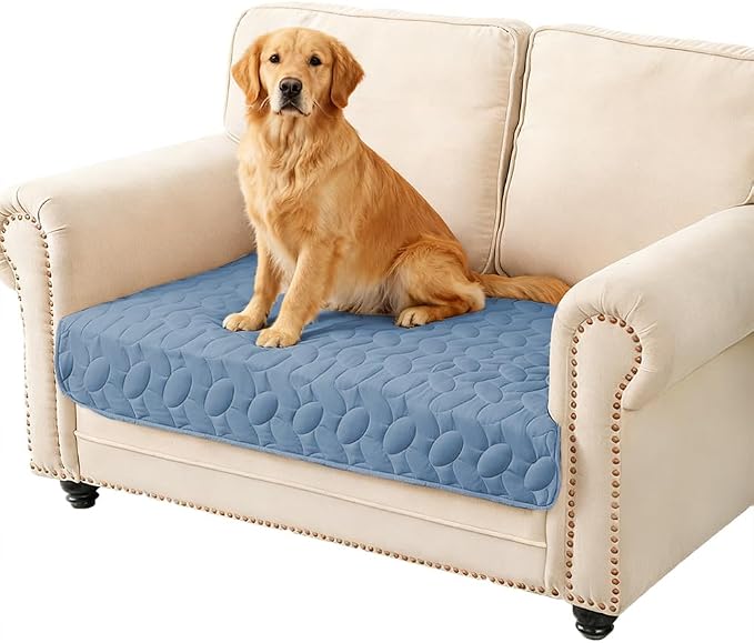 Ameritex Waterproof Pet Bed Cover Anti-Slip Dog Bed Blanket for Sofa and Furniture Waterproof New Pattern Design (Lightblue, 30x53 Inch (Pack of 1)) by Ameritex