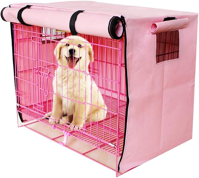 Dog Crate Cover for Wire Crates,Fits Most Dog Crates,Windproof Water-Resistant Oxford Pet Kennel Covers, Provided for Wire Crate Indoor Outdoor Protection,Easy to Put On, Take Off by PJDDP