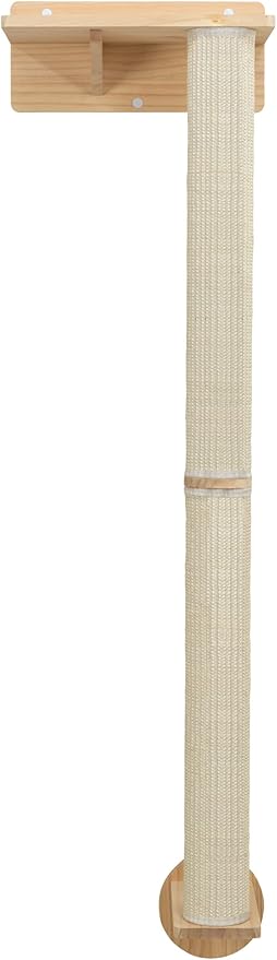 TRIXIE Wall Set 1, Indoor Wall Mounted Cat Scratching Post for Elevated Fun, Climb to Perch, Jumping Platform, Natural by TRIXIE