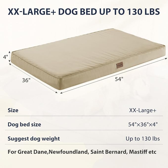 BFPETHOME Outdoor Waterproof Dog Bed for Large Dogs, Washable Cover, 54" | Outdoor & Indoor Use, Waterproof, For Medium, Large, Extra Large Dogs, Orthopedic, Egg Crate Foam, Up to 130 lbs - Image 4
