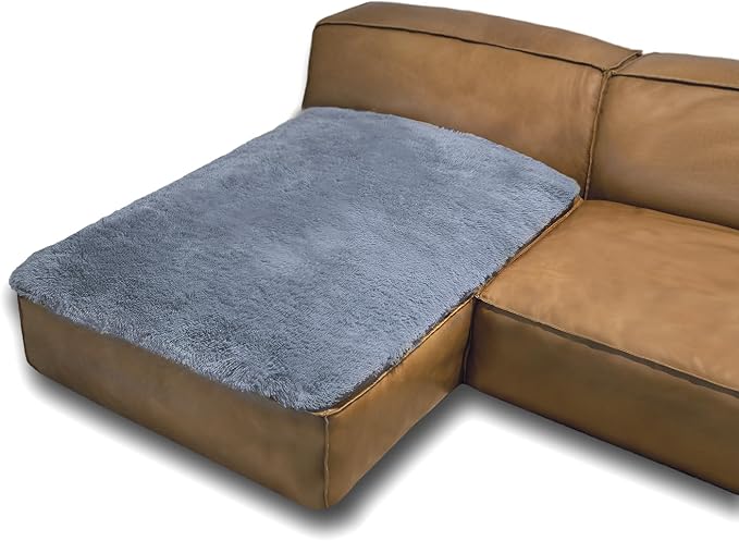 Dogs/Cats Bed Mats, Dog Pad Washable Removable Couch Cover with Anti-Slip Back, Plush Long Fur Mat, Perfect for Small, Medium and Large Dogs.(Navy Blue, 40"x50") by SNUGGLESINTO