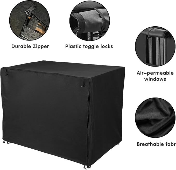 42 inch Heavy Duty Dog Crate Covers Durable 600D Polyester ( ONLY COVER) | Insulated Dog Kennel Cover Soundproof Windproof Rainproof Shading Fit for Wire Dog Cage Covers with Breathable Side Window - Image 6