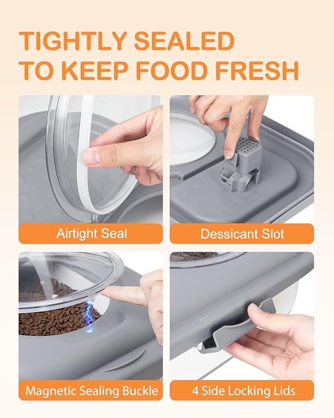 25-28Lbs Dog Food Storage Container Airtight,Collapsible Pet Food Storage | Dog Food Container with Handle,Wheels,Double Airtight Seal Fresh,Save Space,Pest/Mouse-proof,Small Cat Food Container,Scoop - Image 4