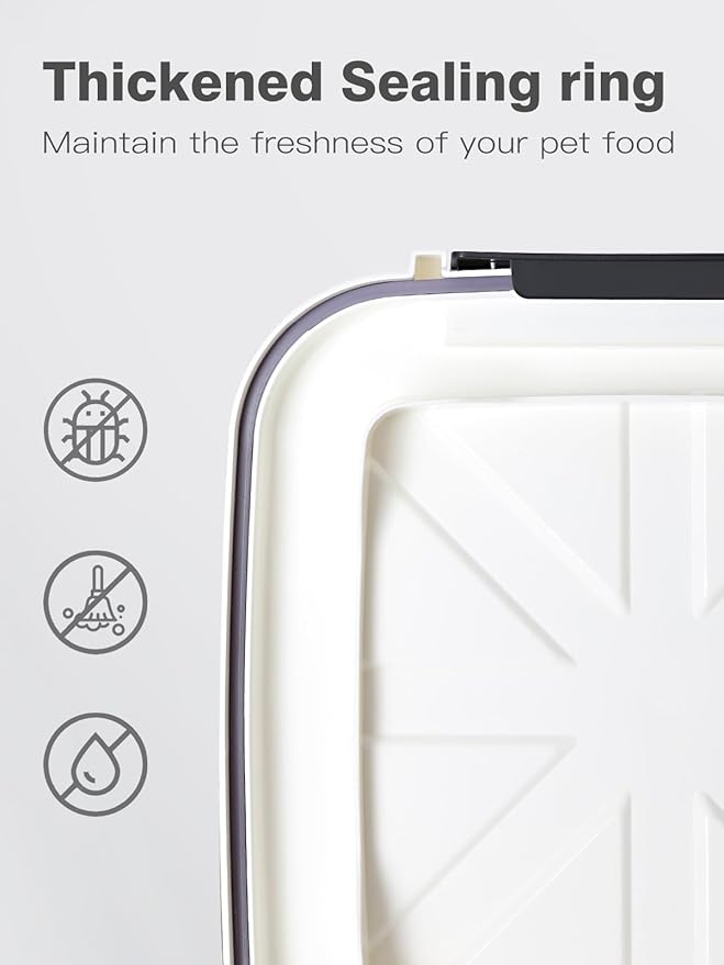 LivLab Mker 5 lbs Dog Food Storage Container with Lids Airtight Pet Food Container Cat Treat Container, Dry Pet Food Storage Bin for Cereal, Birds, Rice and Grain(6 lbs), White - Image 3