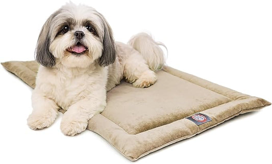 Majestic Pet Orthopedic Memory Foam Dog Crate Mat - Plush Pet Bed Pad for Crates & Kennels | USA Crafted | 24"x18" Villa Pearl by MajesticPet