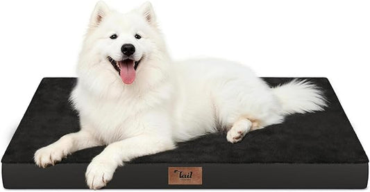 Large Waterproof Orthopedic Dog Bed with Egg Crate Foam | Fits 42x28 Crates, TPU Waterproof Layer, 1680D Washable Oxford Cover, Portable Handle, Indoor & Outdoor Use, Up to 80 lbs by TailStories