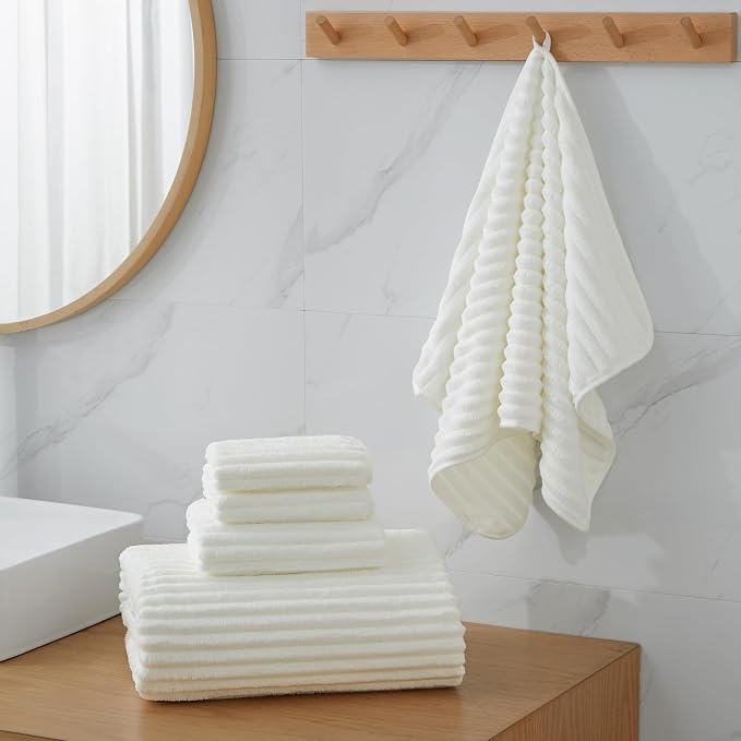 2 Piece Bath Sheets, 40"x80" Microfiber Bath Towels, White | Extra-large size, Quick dry, Highly Absorbent, Lint Free，shower towels for bathroom gym spa，Big and Tall users - Image 4