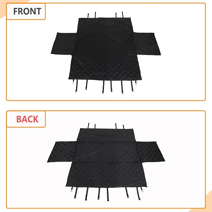Aunginsy Dog Car Seat Cover for Pets Compatible with Toyota FJ Cruiser 2007-2021 Accessories, Backseat Pet Cover Protector, Second-Row Seat Waterproof Scratch Proof Nonslip Dog Hammock with Side Flap - Image 9