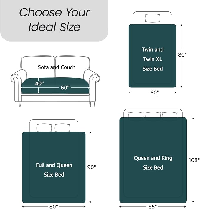 LOOBANI Waterproof Blanket for Twin Bed, Reversible Leakproof Throw 60"x80" | Waterproof Dog Blanket for Pet Accidents, Soft Flannel & Coral Fleece Bed Throw, Stain-Resistant Furniture Protector, Green - Image 9