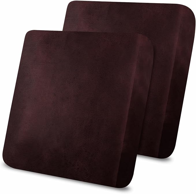 molasofa Leather Look Couch Cushion Covers, Stretch Sofa Cushion Covers for Sectional Armchair Loveseat Protector,Replacement Seat Cushion Slipcovers, Machine Washable (2 Cushion Loveseat, Red) by Molasofa