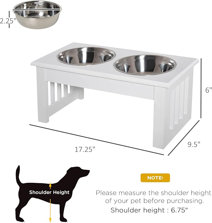 Small Dog Feeding Station - 6" Height for Messy Eaters, with Stainless Steel Elevated Bowls & Modern Wooden Frame, Ideal Dog Food Stand for Indoor Use - Image 6