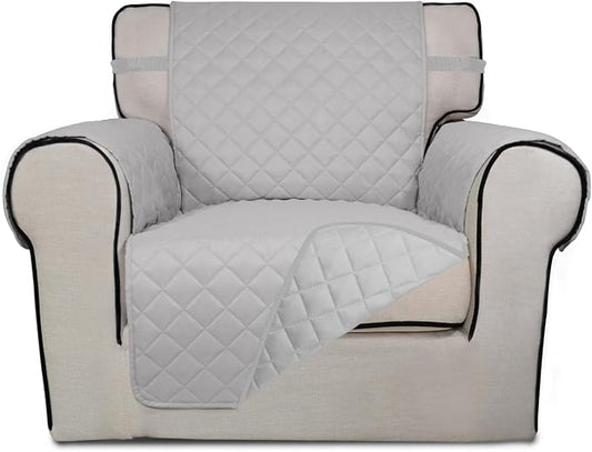 PureFit Reversible Chair Sofa Cover Dog Couch Covers for Sofa, 25.5 in | Light Gray/Light Gray, Water Resistant Couch Protector, Washable Pet Couch Cover with Non Slip and Elastic Straps For Kids by PureFit