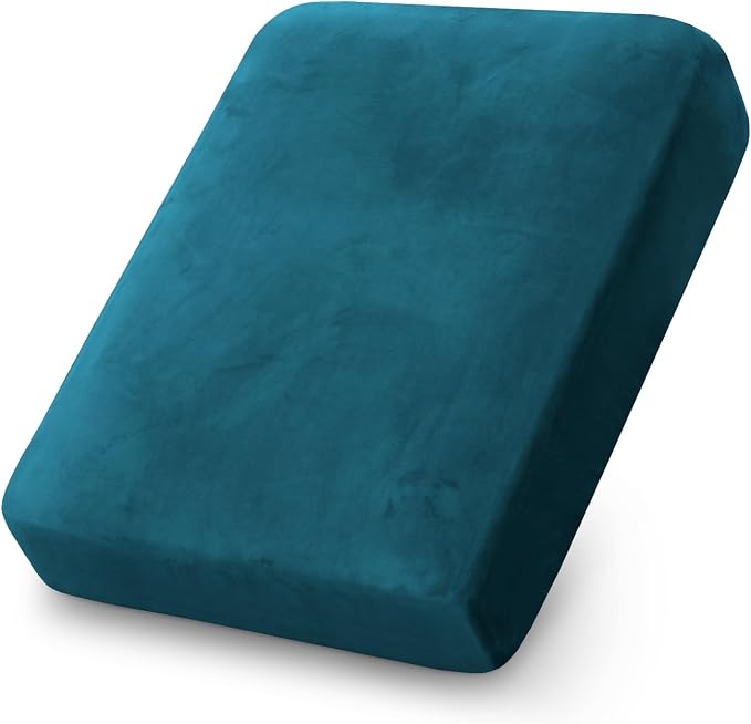 PrinceDeco Couch Cushion Cover Cushion Slipcover for Chair Sofa Cushion Furniture Protector Seat Cushion Sofa Cover for Dog Pet Kid with Elastic Straps Width Up to 29.5", Deep Teal - Image 8