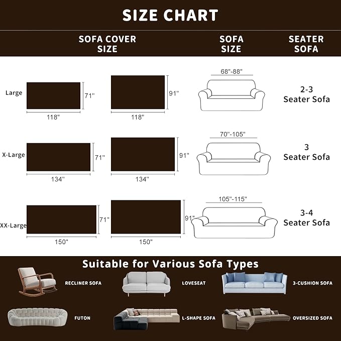 ROOMLIFE Boho Couch Covers Brown for 3 Cushion Sofa, Chenille Couch Cover Sectional Sofa Cover for Dog, Washable Furniture Sofa Protector Cover Soft Blanket with Tassel for Living Room, 71 '' X 150'' - Image 7