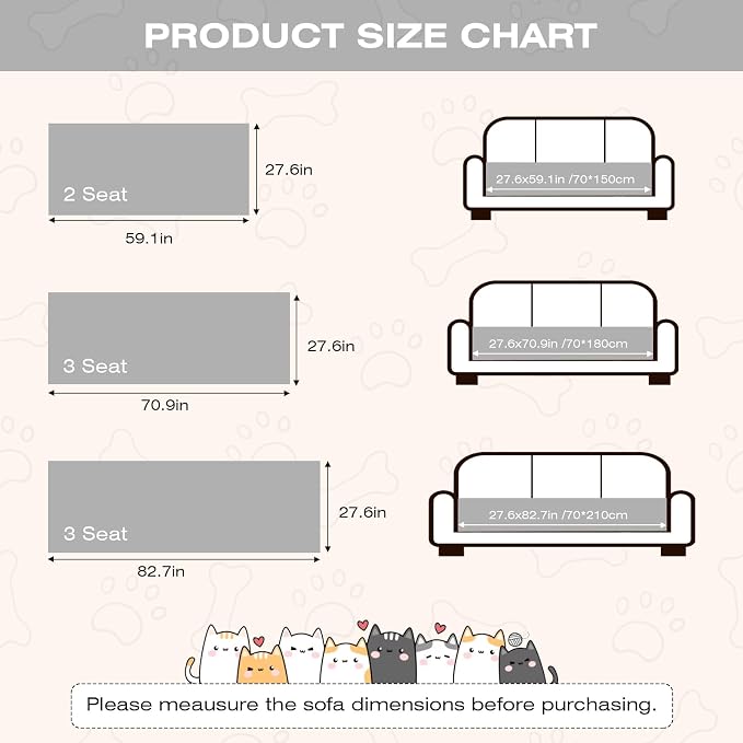 Fuzzy Couch Cover for Dog, Modern White Black Checkered Couch Cushion Cover | Non Slip Couch Cover for 2 Cushion Couch Sofa Pet Friendly, Washable Sofa Cover Durable Anti-pilling Furniture Protector - Image 2