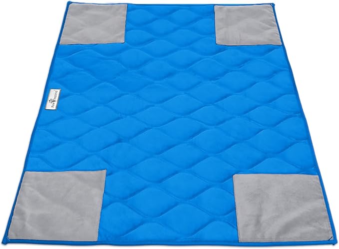 Paw Inspired PopCorner Washable Fleece Cage Liners, C&C 2x3, Blue | Reinforced Corners, Super Absorbent Mat, Bedding, Waterproof Bottom, Guinea Pigs, Ferrets, Rabbits, Hamsters, Small Animals by HOME