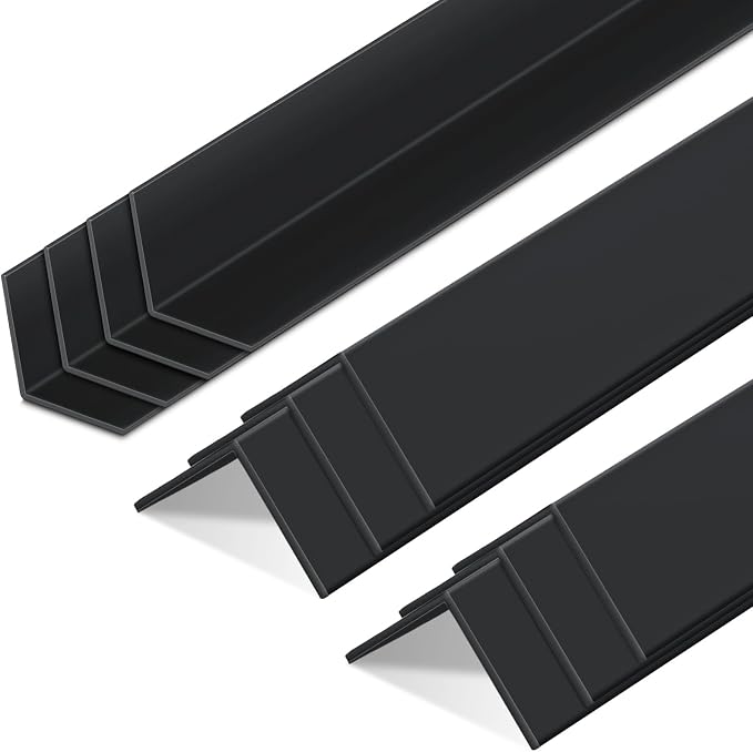 Sasylvia 10 Pcs 1/2 x 48 Inches Wall Corner Protector Guards, Avoid Scratching Scuffs, Black Vinyl Corner Trim Molding, Easy Install & Cleaning for Door Countertop Furniture Cabinet Protection by Sasylvia