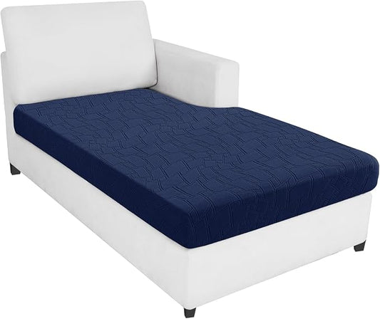 MAXIJIN Waterproof Chaise Cover Stretch Sectional Couch Covers for L Shaped Chaise Lounge Slipcovers with Elastic Bottom for Dogs Pets (1 Piece for Chaises or Sofa 3-Seater, Navy Blue) by MAXIJIN