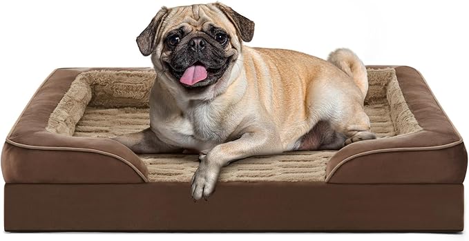 FURTIME Orthopedic Small Dog Bed, Waterproof Dog Beds, 28x23x6.5 Supportive Foam Pet Couch Bed with Removable Washable Cover and Nonskid Bottom by FURTIME
