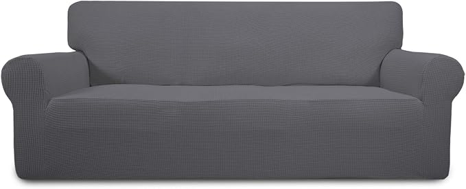Easy-Going Stretch Oversized Sofa Couch Slipcover Washable Gray | 1-Piece Extra large Sofa Cover Furniture Protector Couch Soft with Bottom for Kids, Polyester Spandex Jacquard by Easy-Going