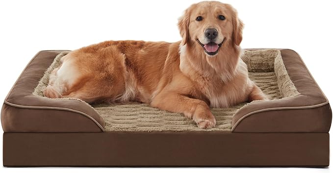 FURTIME Orthopedic Large Dog Bed, XL Waterproof Dog Beds, 42x35x6.5 Supportive Foam Pet Couch Bed with Removable Washable Cover and Nonskid Bottom by FURTIME