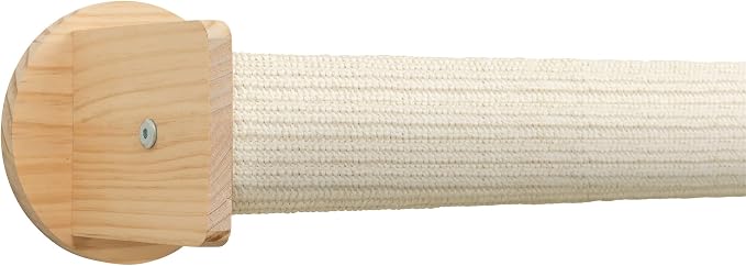 Trixie Cat Wall Furniture Set 5 - Cat Wall Corner Scratcher, Climbing Shelves - 2 Sisal Rope Scratching Posts - Elevated Shelf - Natural/White - Image 4