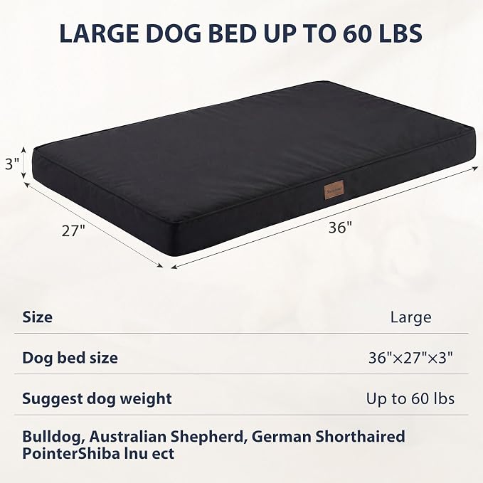 BFPETHOME Outdoor Waterproof Dog Bed for Large Dogs, Washable Cover, 36" | Outdoor & Indoor Use, Waterproof, For Medium, Large, Extra Large Dogs, Orthopedic, Egg Crate Foam, Up to 60 lbs - Image 4