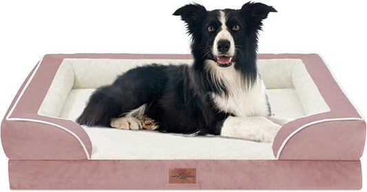 Comfort Expression Orthopedic Dog Beds for Large Sized Dog with Bolster | Waterproof Dog Couch Bed with Washable Cover & Non-Slip Bottom, Supportive Egg Crate Foam Large Pet Bed, 36x27 Inch by ComfortExpression