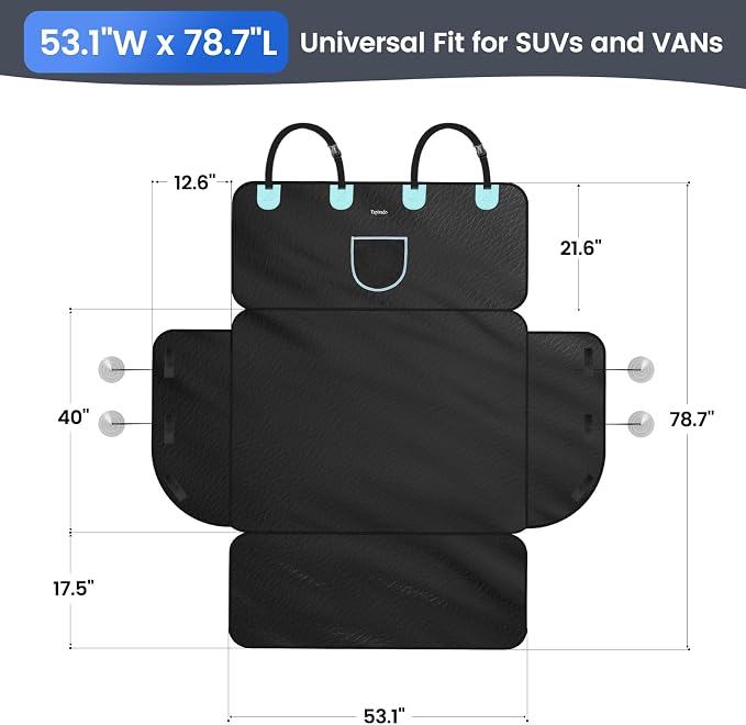 SUV Cargo Liner for Dogs with PU Leather, Waterproof Pet Trunk Cover with Taller Side Panels, Dog Seat Mat for SUVs Vans with Bumper Flap Protector, Non-Slip, Large Size Universal Fit, Black - Image 8