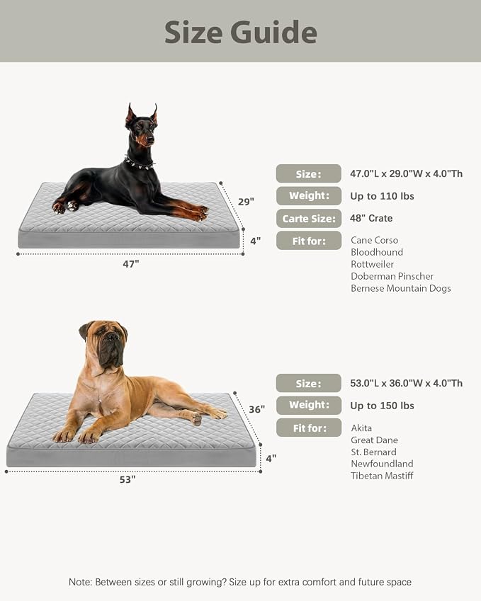 NUPIDA Orthopedic Dog Beds for Medium Dogs Waterproof Dog Bed for Crate, with Removable Washable Cover and Non-Slip Bottom, 29x18 Inch, Light Gray - Image 7