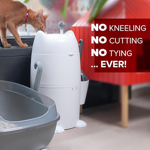 Red Rocket Pets Cat Litter Trash Can Kitty Twister Plus Pack, 12x Refills Bags and 6X Charcoal Sachets, No Smell Litter Storage Container, Litter Disposal System - Image 4