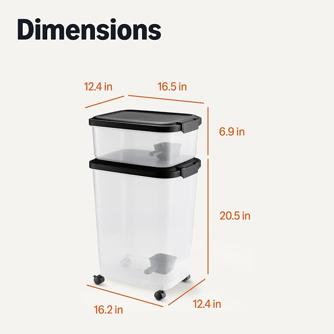 Amazon Basics Pet Food Storage Container Set, 30lbs and 10lbs with Scoop, for Dogs and Cats - Image 6