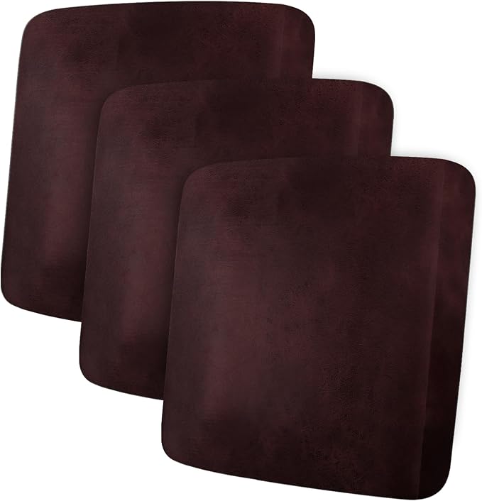 ANARACHON Leather Look Couch Cushion Covers Sofa Seat Slipcovers Sets Couches Furniture Protector for Sectional Armchair Loveseat Pets Kids Stretch Spandex Fabric (3 Cushion Sofa, Burgundy) by ANARACHON