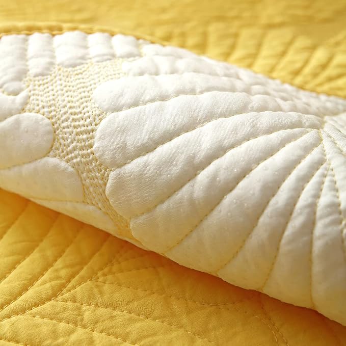 Solid Color Leaf Cotton Quilted Sofa Covers Anti-Slip Soft Sectional Couch Cover Washable Sofa Slipcover for Dogs Cats Pet (Yellow,36''x63'') - Image 6