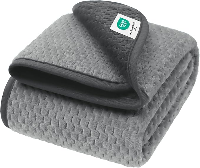 Luciphia Waterproof Blanket for Small Dog Cat Puppy Ultra-Soft & Calming Pet Throw Reversible Warm Fleece Durable Furniture Crate Couch Cover Protector Machine Washable Leakproof Grey, S (40''x28'') by luciphia