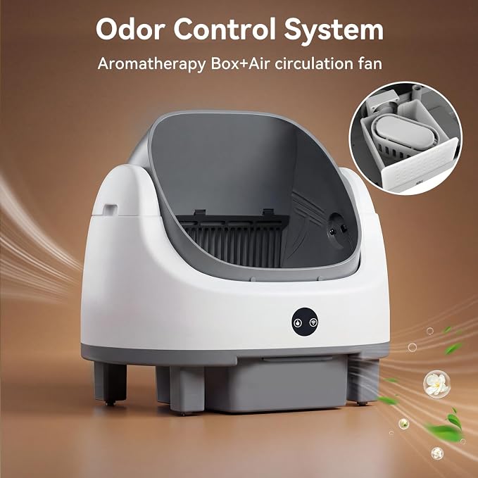 Automatic Litter Box App Control Self Cleaning Litter Box Odor Control＆Safety Protection for Multiple Cats with Garbage Bag, Cat Litter Mat and Fragrance Box,Grey - Image 5