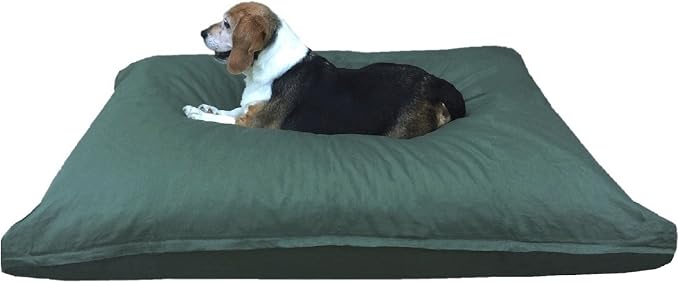 Dogbed4less Large Memory Foam Dog Bed Pillow with Orthopedic Comfort, Waterproof Liner and Durable Pet Bed Canvas Cover 41X27 Inches, Olive Green by Dogbed4less