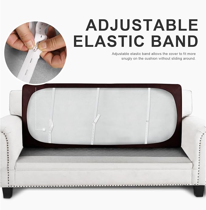 molasofa Leather Like Couch Cushion Covers Sofa Slipcovers Sets Couches Furniture Protector Covers for Sectional Armchair Loveseat Stretch Spandex Fabric, Machine Washable (1 Cushion Sofa, Red) - Image 4