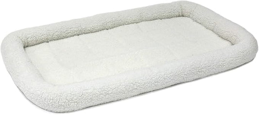 MidWest Homes for Pets QuietTime Dog Bed - White Fleece Bolster, Ultra-Soft and Machine Washable, Fits 48-Inch Crates and Carriers, for Extra-Large Breed Dogs by MidWestHomesForPets