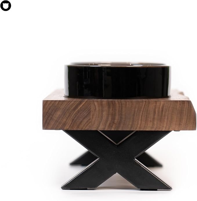 CHEERHOME PETS Raised Cat Ceramic Bowls for Small and Medium Dog, Solid Wooden Dog Food Bowl with Stand, Food Feeding Dishes Water Bowl for Cats and Puppy(Walnut Wood) - Image 3