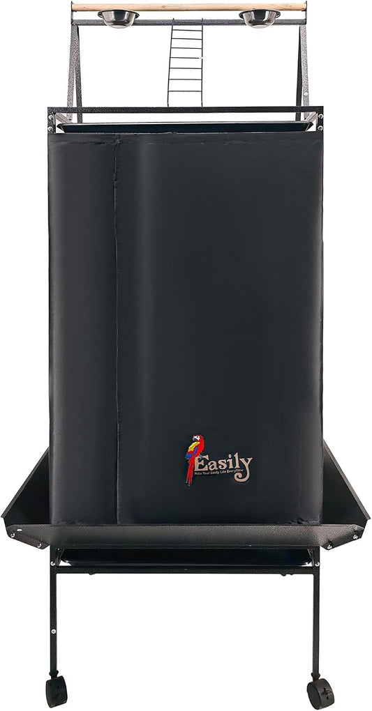 Easily Bird Cage Cover for Large Bird Cage with Play Top, Good Night Birdcage Covers, Black, 68" by Easily