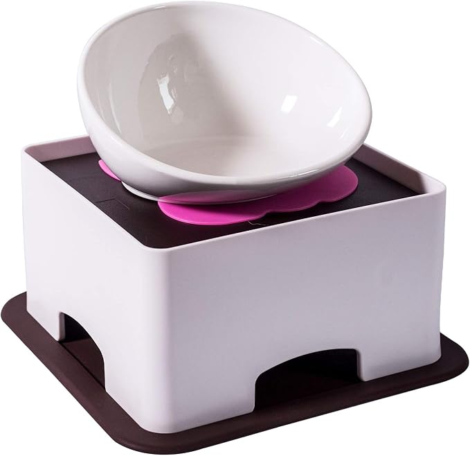 Raised Ceramic Dog Feeding Bowl,Adjustable Elevated Dog Bowls Set Anti-Slip,Standing Pet Feeding Dish for Small Medium Dogs and Cats,White - Image 7