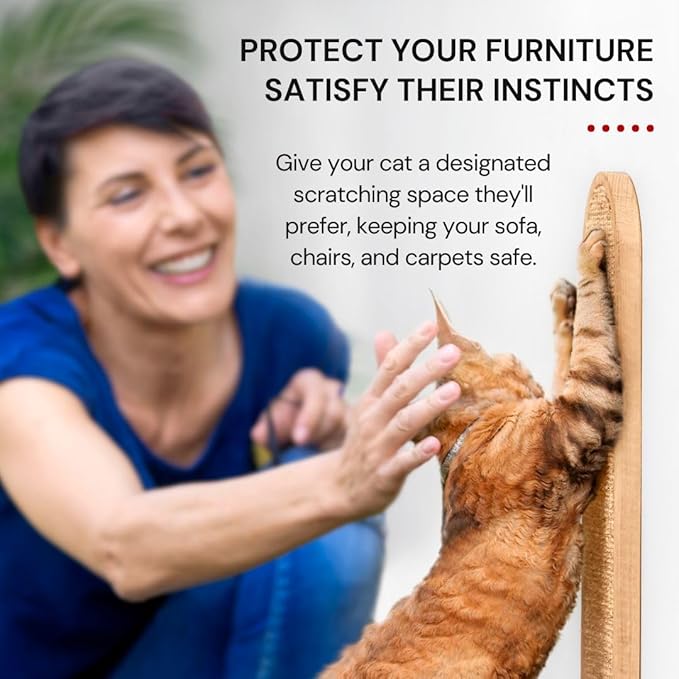 7 Ruby Road Cat Wall Scratcher, Indoor Sisal Scratch Pad Board | Aesthetic Cat Scratcher, Wall-Mount or Floor Use, Solid Rubberwood Frame, Helps Protect Furniture - Image 6